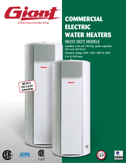 COMMERCIAL ELECTRIC WATER HEATERS