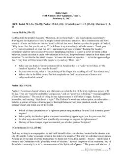 Bible Study for Epiphany 5(A)