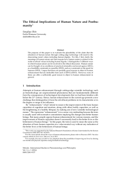 The Ethical Implications of Human Nature and Posthu