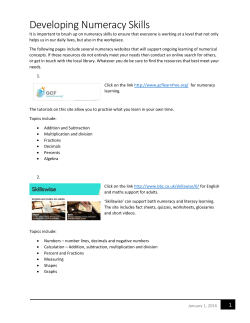 Developing Numeracy Skills