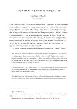 The Structure of Arguments by Analogy in Law