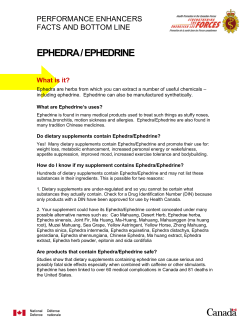Fact sheet on Ephedra/Ephedrine