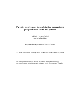 Parents` involvement in youth justice proceedings