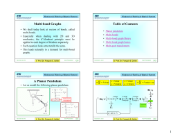 Multi-bond Graphs Table of Contents A Planar Pendulum