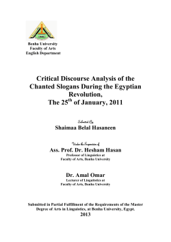 Critical Discourse Analysis of the Chanted Slogans During the