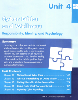 Chapter 11 Netiquette and Cyber Ethics Overview