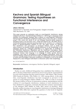 Kechwa and Spanish Bilingual Grammars: Testing