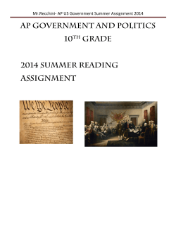 AP US GOV Summer Packet Recchini 2014