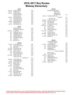 2016&ndash;2017 Bus Routes Midway Elementary