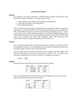 Fractional Representation Mandate: The mandate of the Special