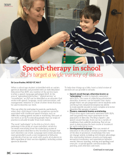 Speech-Language Pathologists in the Schools