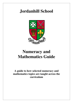 Jordanhill School Numeracy and Mathematics Guide