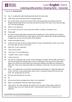 Listening skills practice: Amazing facts &ndash; transcript