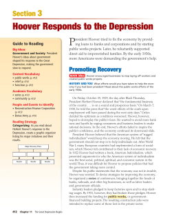 Hoover Responds to the Depression