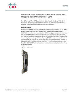 ONS 15454 12 and 4-Port Small Form-Factor Pluggable
