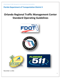 Orlando RTMC SOG - Florida Department of Transportation District