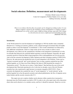 Christian Albrekt Larsen-Social cohesion: definition, measurement