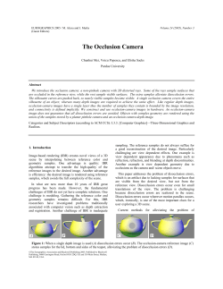 The Occlusion Camera - CS @ Purdue