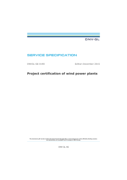 DNVGL-SE-0190 Project certification of wind power plants