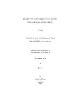 Chapter 1: The Social Gospel and Civil Rights Movement