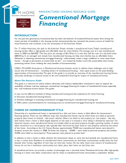 Conventional Mortgage Financing