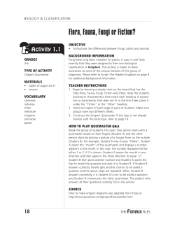 1.1 Flora, Fauna, Fungi or Fiction