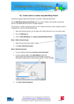 Create Letters or Labels using Mail Merge Wizard
