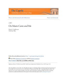 On Marie Curie and Me - The Cupola: Scholarship at Gettysburg