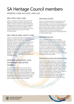 SA Heritage Council members
