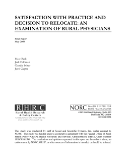 Satisfaction with Practice and Decision to Relocate: an Examination