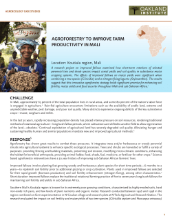 agroforestry to improve farm productivity in mali