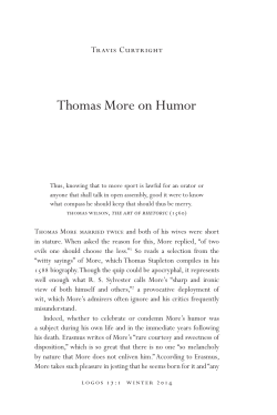 Thomas More on Humor - University of St. Thomas