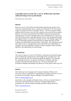 Copyright literacy - Library and Information Research