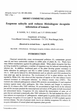 SHORT COMMUNICATION Exogenous salicylic acid reduces