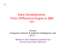 Early Developments: From Difference Engine to IBM 701