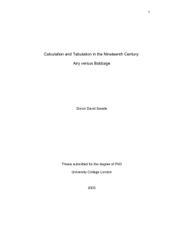 Doron Swade`s PhD Thesis
