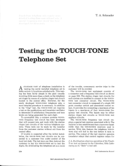 Testing the TOUCH-TONE Telephone Set