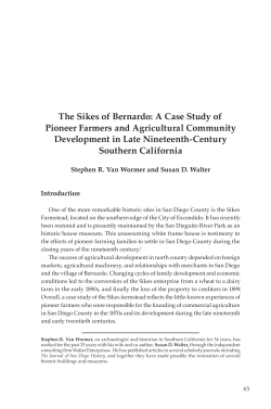The Sikes of Bernardo: A Case Study of Pioneer Farmers and