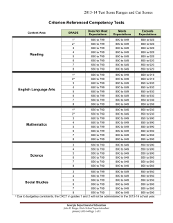Test Score Ranges 2013-2014