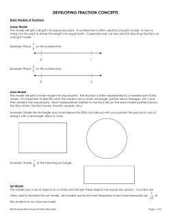 DEVELOPING FRACTION AND DECIMAL CONCEPTS