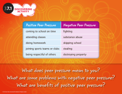 What does peer pressure mean to you? What are some problems