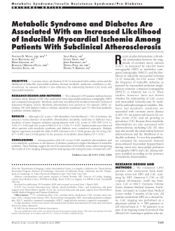 Metabolic Syndrome and Diabetes Are Associated