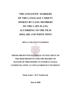 The linguistic markers of the language variety spoken