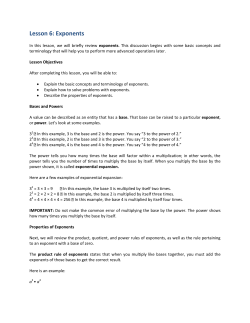 Lesson 6: Exponents