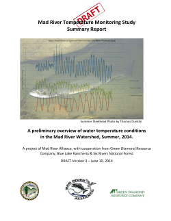 Mad River Temperature Monitoring Study Summary Report