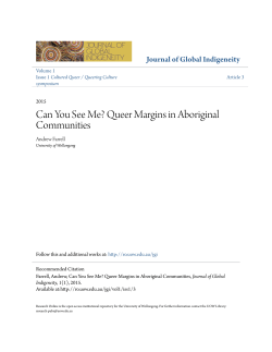 Can You See Me? Queer Margins in Aboriginal