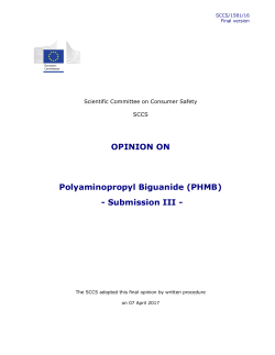 Opinion on Polyaminopropyl Biguanide (PHMB)