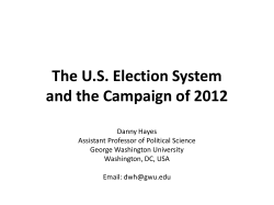 The US Election System and the Campaign of 2012