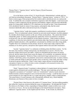 Thomas Paine`s &ldquo;Agrarian Justice&rdquo; and the Origins