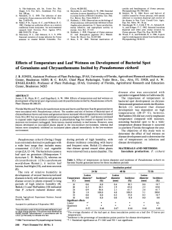 Effects of Temperature and Leaf Wetness on Development of